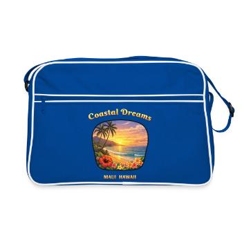 Maui Hawaii Dream Vacation Coast Beach Sunset - Retro Bag - blue/white - Front
