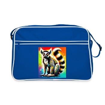 Lémurien - Sac Retro - bleu/blanc - Devant