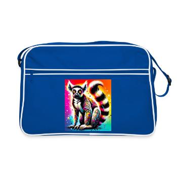 Lémurien - Sac Retro - bleu/blanc - Devant
