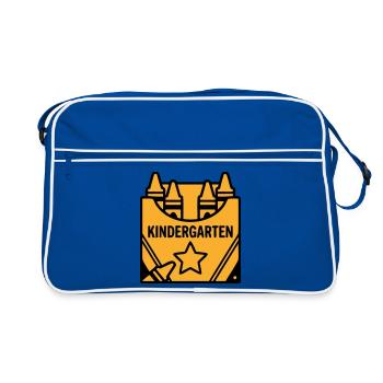 Crayons Kindergarten Logo - Retro Bag - blue/white - Front