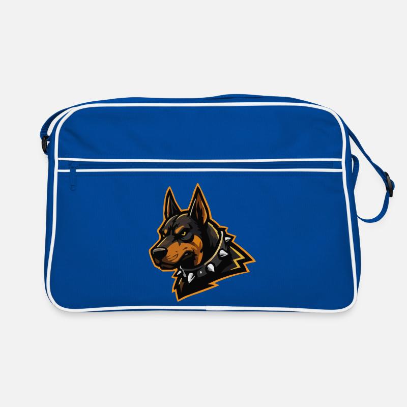 Doberman with spiked collar Retro Bag