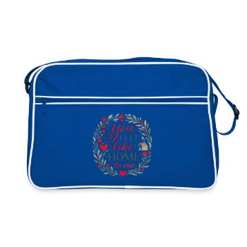 You Feel Like Home | Cute Love Quote - Retro Bag - blue/white - Front