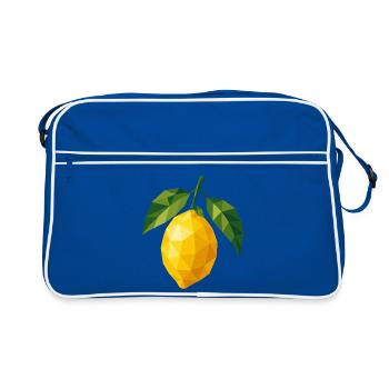 Geometric Lemon | Polygon Fruit Motif - Retro Bag - blue/white - Front