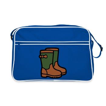 Rubber boots Gardening Muddy weather Rain - Retro Bag - blue/white - Front
