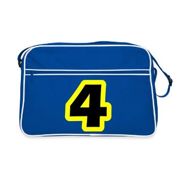 4 Number symbol - Retro Bag - blue/white - Front