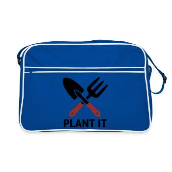 Garden Tool Plant It Logo - Retro Bag - blue/white - Front