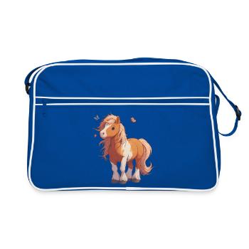 Franges avec des papillons - Sac Retro - bleu/blanc - Devant