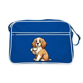 Cocker Spaniel Cockerhund Cocker Spaniel Besitzer - Retro Tasche - Blau/Weiß - Vorne