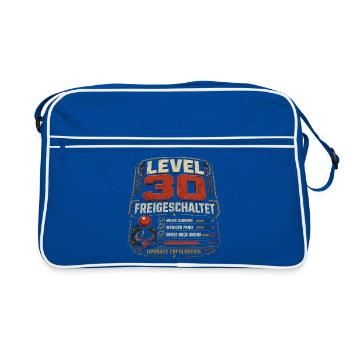 30 Geburtstag Level 30 Gaming Geschenk Humor - Retro Tasche - Blau/Weiß - Vorne