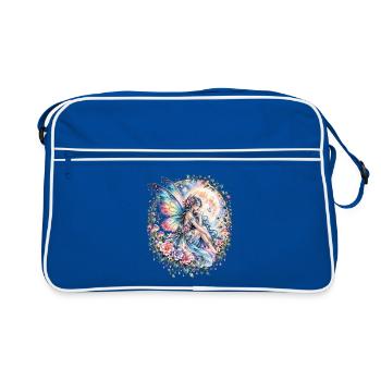 Mond, Fee, Feenfigur - Retro Tasche - Blau/Weiß - Vorne