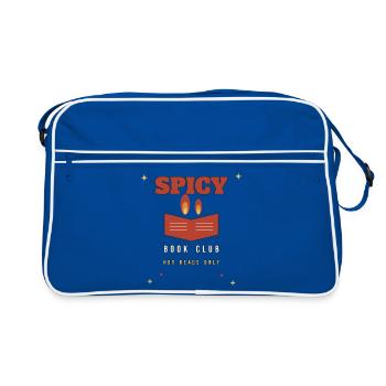 Spicy Book Club: Nur heiße Lektüren - Retro Tasche - Blau/Weiß - Vorne