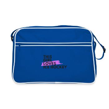 Cette fille aime le hockey sur glace - Sac Retro - bleu/blanc - Devant