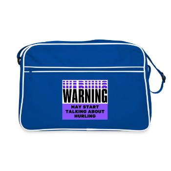 Warnung kann beginnen, über Schleudern zu sprechen. - Retro Tasche - Blau/Weiß - Vorne