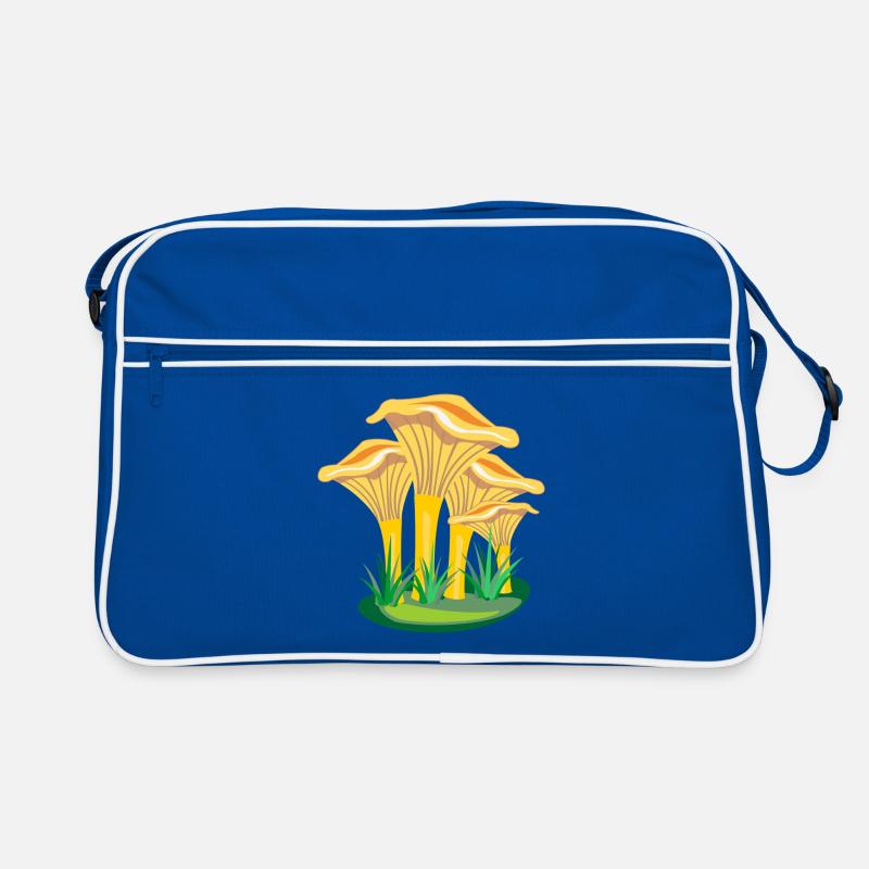 Pilze Pilze - Retro Tasche - Blau/Weiß