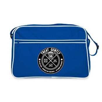 Colors can be changed | Gentle treatment 50th birthday - Retro Bag - blue/white - Front