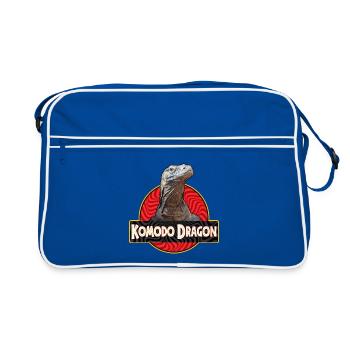 Komodowaran Komododrache Bindenwaran - Retro Tasche - Blau/Weiß - Vorne