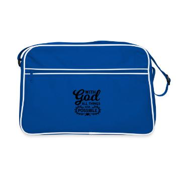 avec Dieu tout est possible - Sac Retro - bleu/blanc - Devant