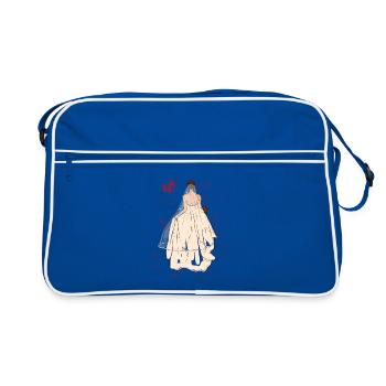 Mariée en robe de mariée avec voile - Sac Retro - bleu/blanc - Devant