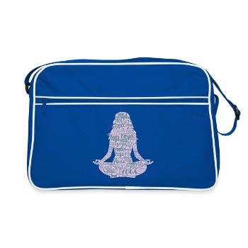 Lotus Yoga Yoga Yoga - Retro Tasche - Blau/Weiß - Vorne