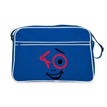 Wow, 40 years! - Retro Bag - blue/white - Front