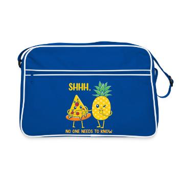 Pizza à l’ananas Hawaii Pizza drôle - Sac Retro - bleu/blanc - Devant