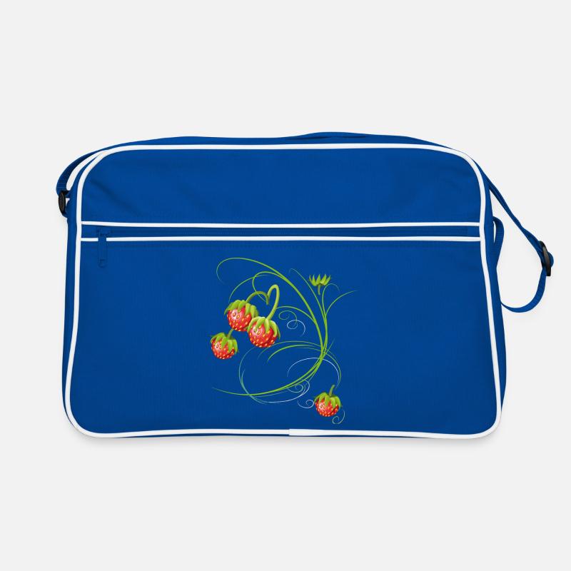 Erdbeeren, Obst Retro Tasche
