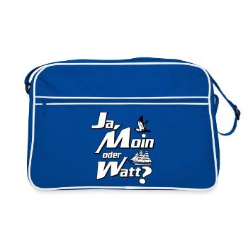 Ja Moin oder Watt? - Sac Retro - bleu/blanc - Devant