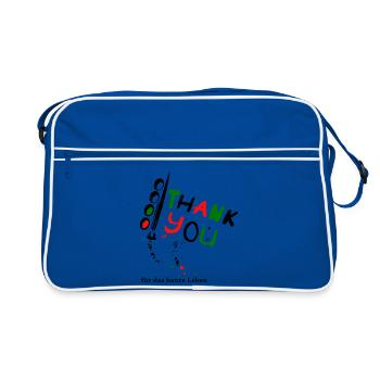Thank you, thank you for the colorful life - Retro Bag - blue/white - Front