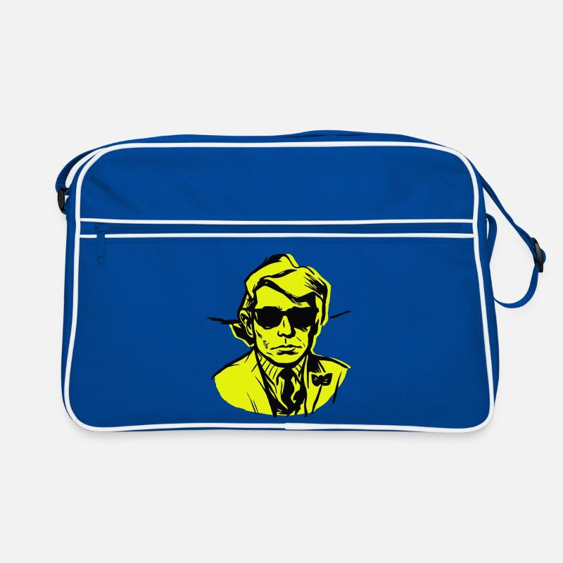 Man Art Illustration - Retro Tasche - Blau/Weiß