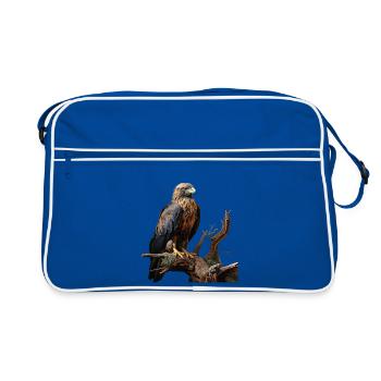 Aigle impérial sur branche moussue - Sac Retro - bleu/blanc - Devant