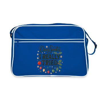 Dear Santa I Really Tried - Retro Bag - blue/white - Front