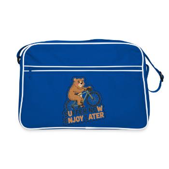 Suffer Now Enjoy Later Cycling Bear Sticker - Retro Bag - blue/white - Front