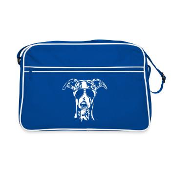 Whippet cool - Retro Tasche - Blau/Weiß - Vorne