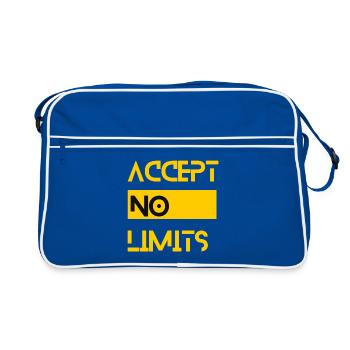 accept no limits grenzenlos erfolg motivation - Retro Tasche - Blau/Weiß - Vorne