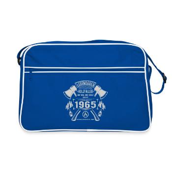 Legendärer Holzfäller Geboren 1965 Geschenk - Retro Tasche - Blau/Weiß - Vorne