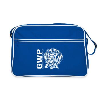 German Wirehaired Pointer Portrait Jagdhund Hunde - Retro Tasche - Blau/Weiß - Vorne