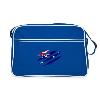 Australien Flagge Kratzer Krallen Cut Down Under - Retro Tasche - Blau/Weiß - Vorne