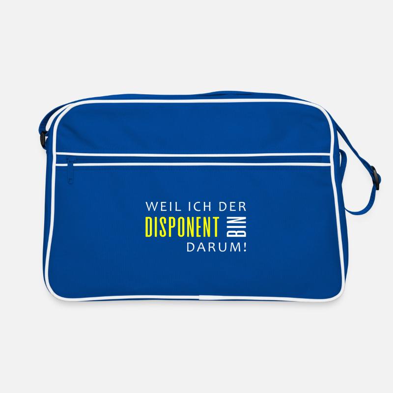 WEIL ICH DER DISPONENT BIN. DARUM! - Retro Tasche - Blau/Weiß