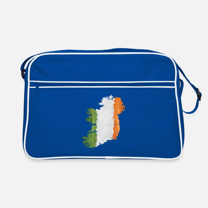 Irlande - frontière dans le drapeau national - Sac Retro - bleu/blanc