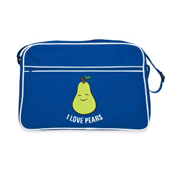 Pear - I Love Pears - Retro Bag - blue/white - Front