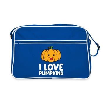 Pumpkin - I love pumpkins - Retro Bag - blue/white - Front