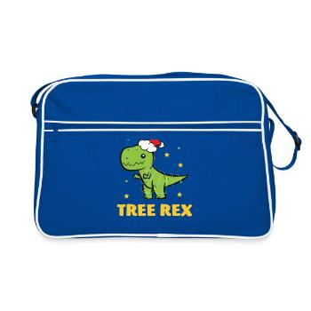 T-Rex - Tree Rex String Light Star Christmas Hat - Retro Bag - blue/white - Front