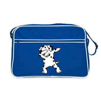 Dalmatian - Dab, dabbing, dancing - Retro Bag - blue/white - Front