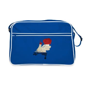 Pays-Bas - frontière nationale dans le drapeau national - Sac Retro - bleu/blanc - Devant