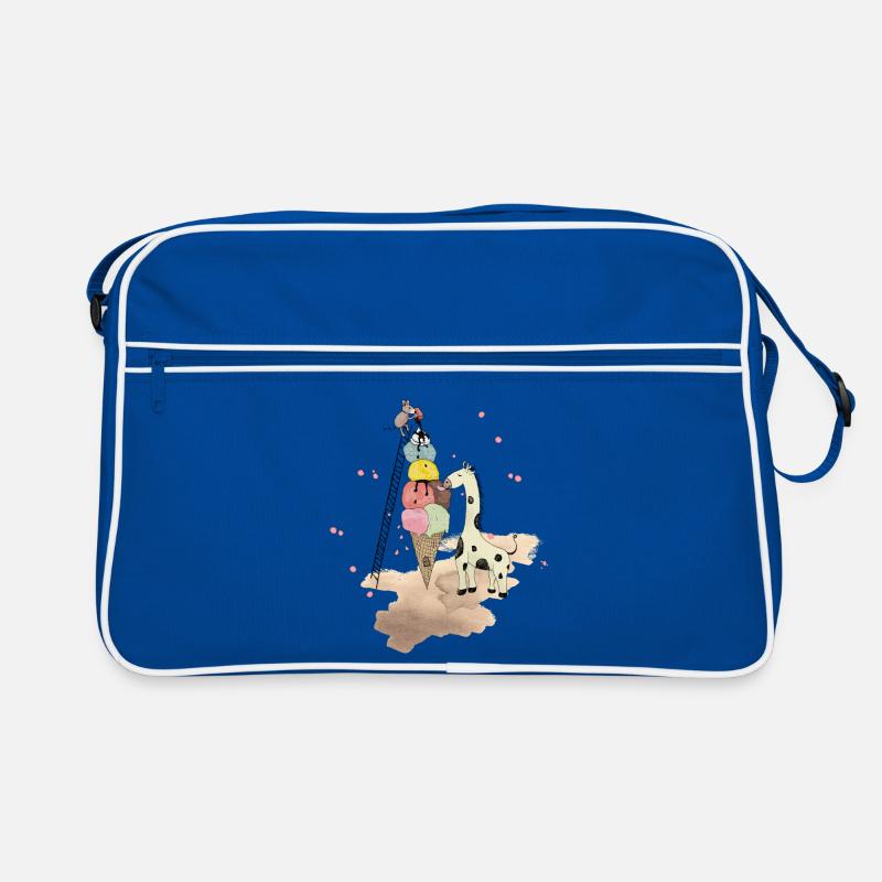 Wildlife Icecream - Retro Tasche - Blau/Weiß