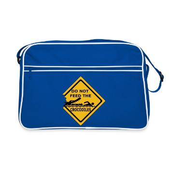 Alerte Crocodiles Ne Pas Nourrir - Sac Retro - bleu/blanc - Devant