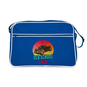 Old School Car Vintage / Geschenk Oldtimer Auto - Retro Tasche - Blau/Weiß - Vorne