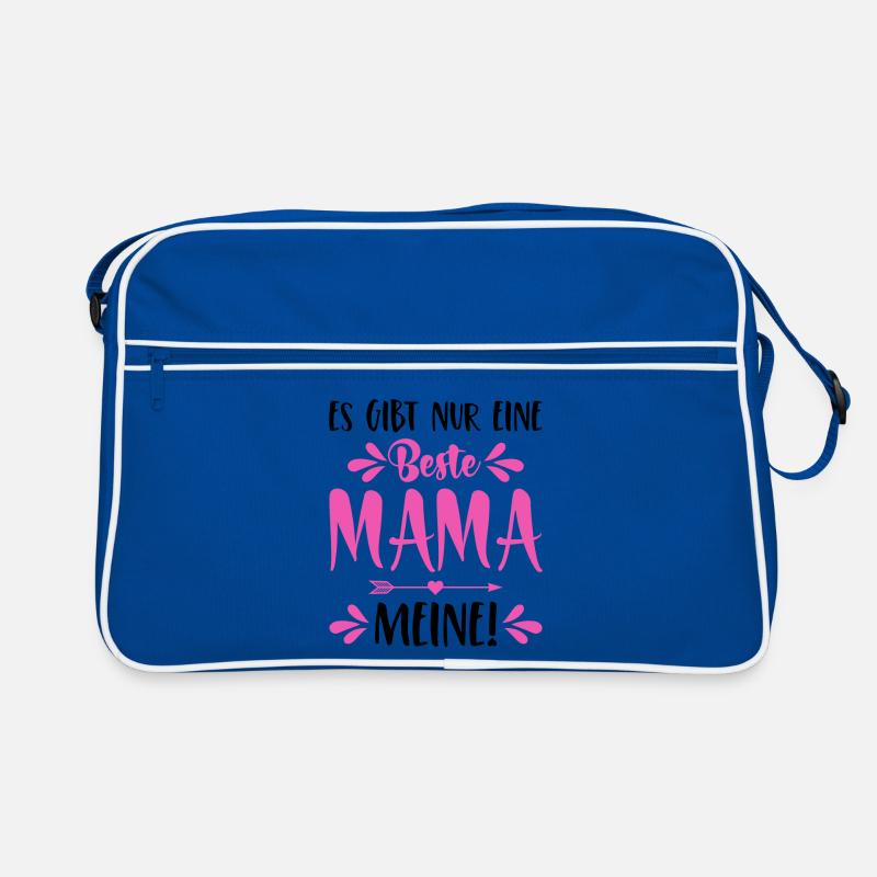 Es gibt nur eine beste Mama Meine Spruch Muttertag - Retro Tasche - Blau/Weiß