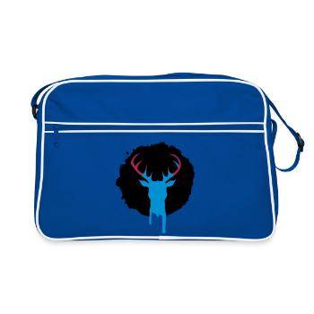 Hirsch Patch Graffiti - Retro Tasche - Blau/Weiß - Vorne