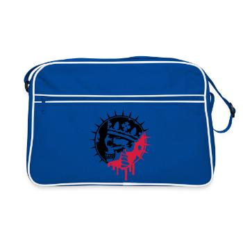 Crâne de mort avec la couronne Graffiti Patch - Sac Retro - bleu/blanc - Devant